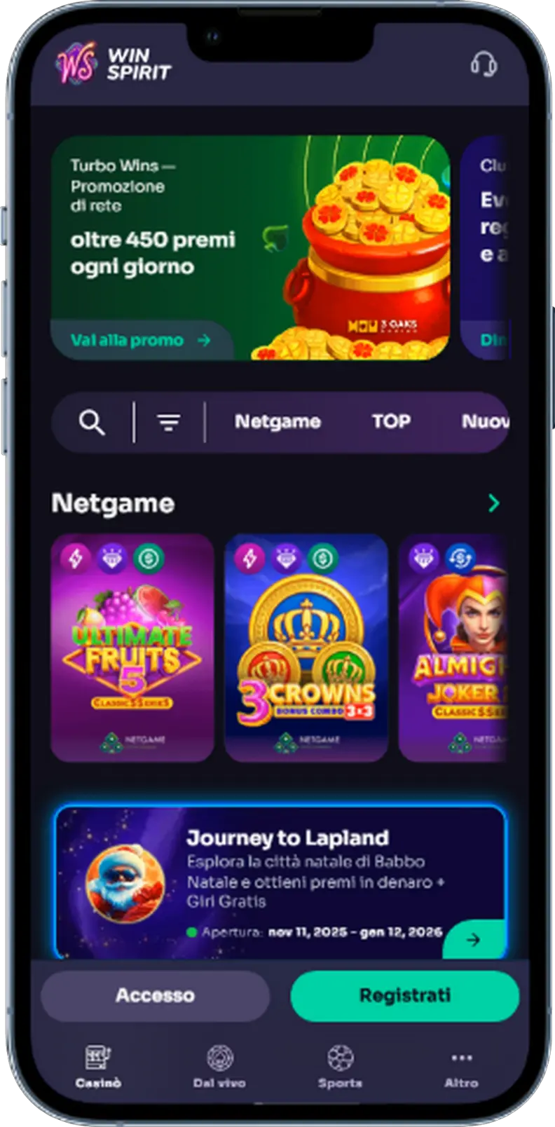 Sito ufficiale del casinò WinSpirit