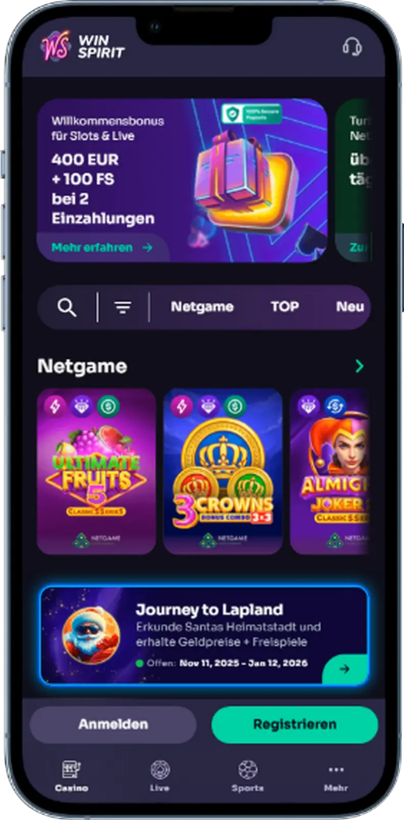 Offizielle Website des WinSpirit Casinos